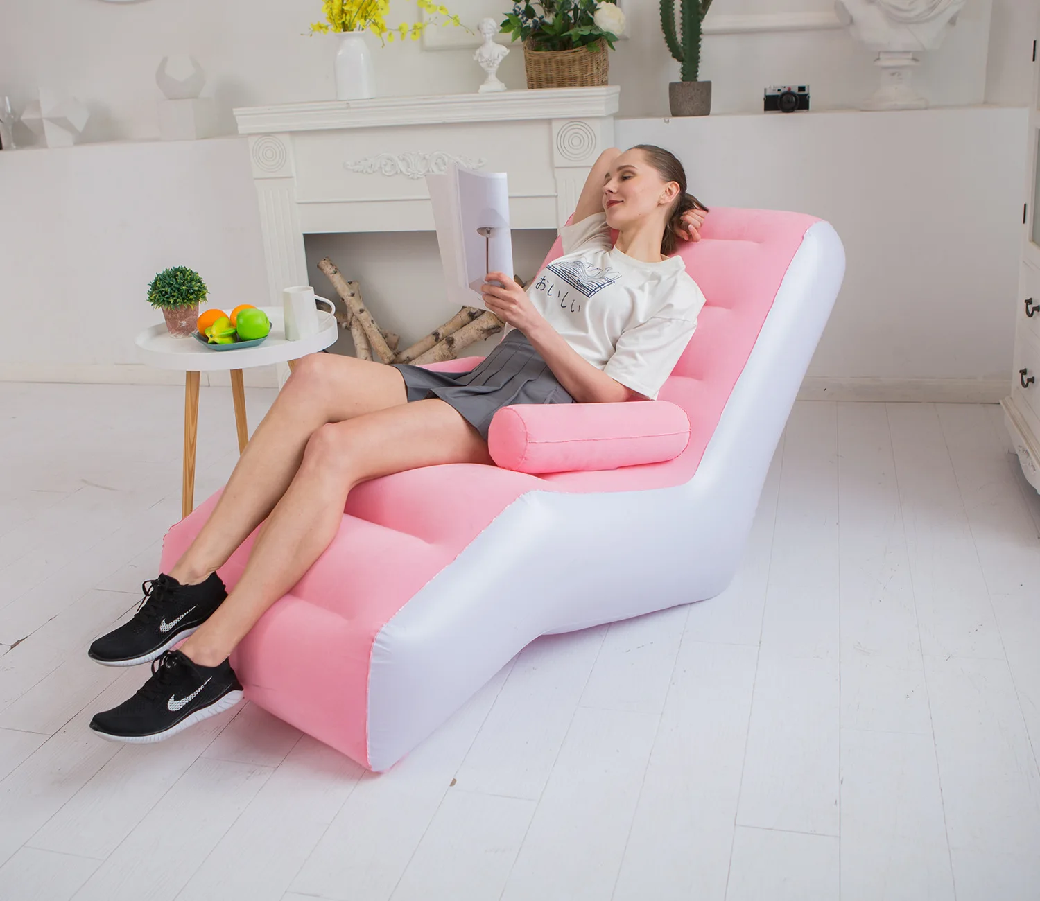 iStapromo Gifts S-shaped Outdoor and Indoor Inflatable Lazy Sofa Bed Leisure Stool Comfortable Air Inflatable Chairs And Sofas