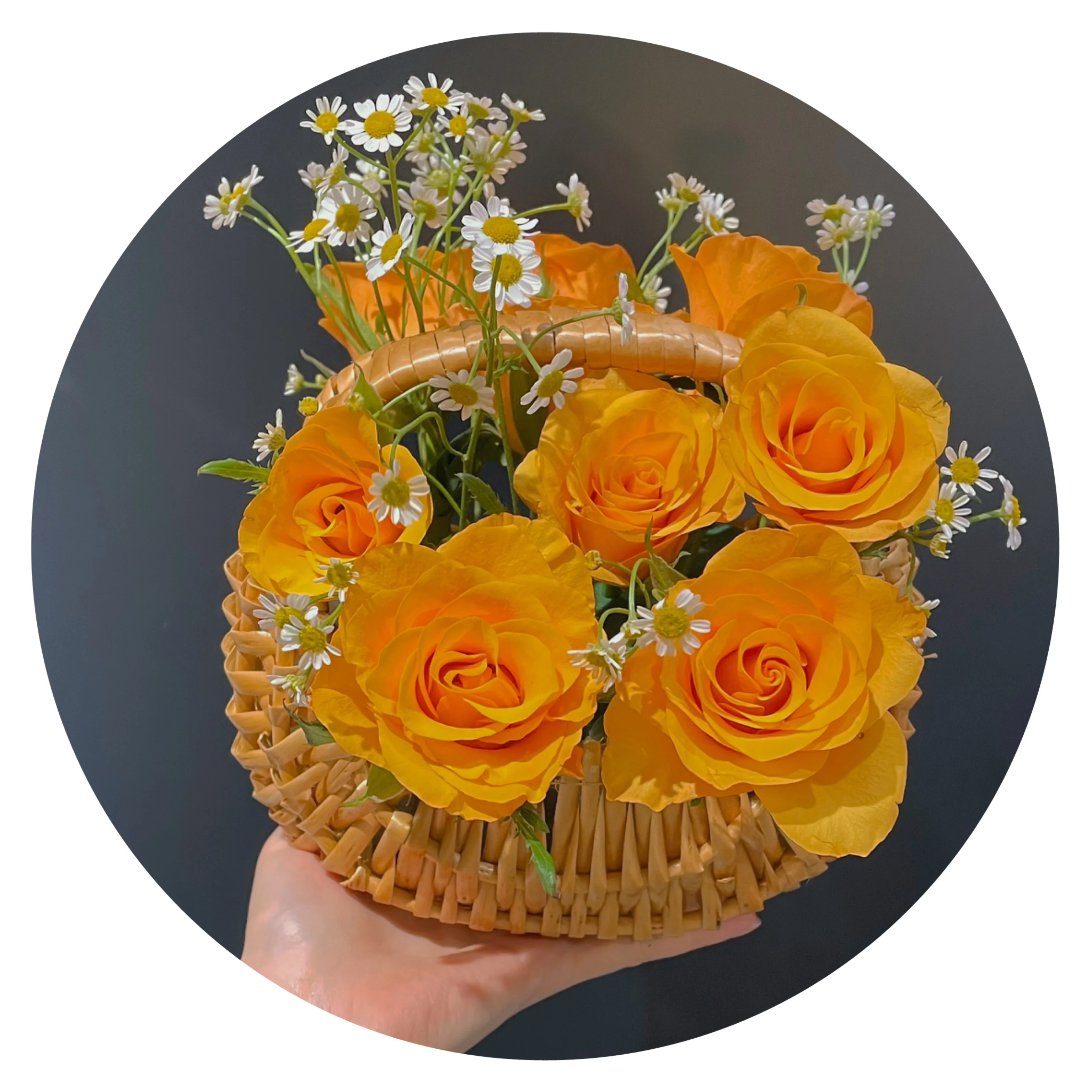 Yuhuiting flower pure golden basket