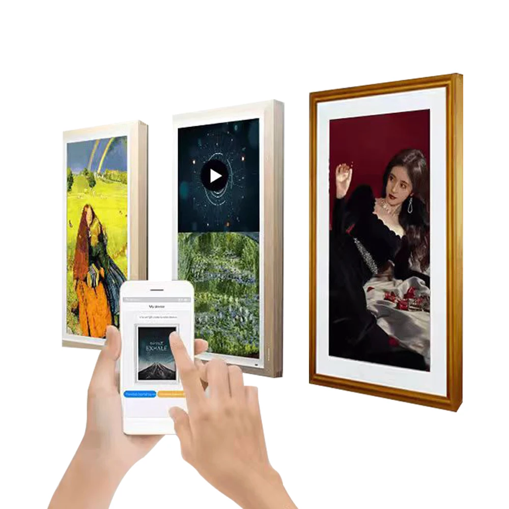 HUAYU 21.5 32 Inch Private Art Gallery Exhibition Work Smart Tv Frame Digital Museum Anti-Glare Matte Lcd Digital Photo Frame
