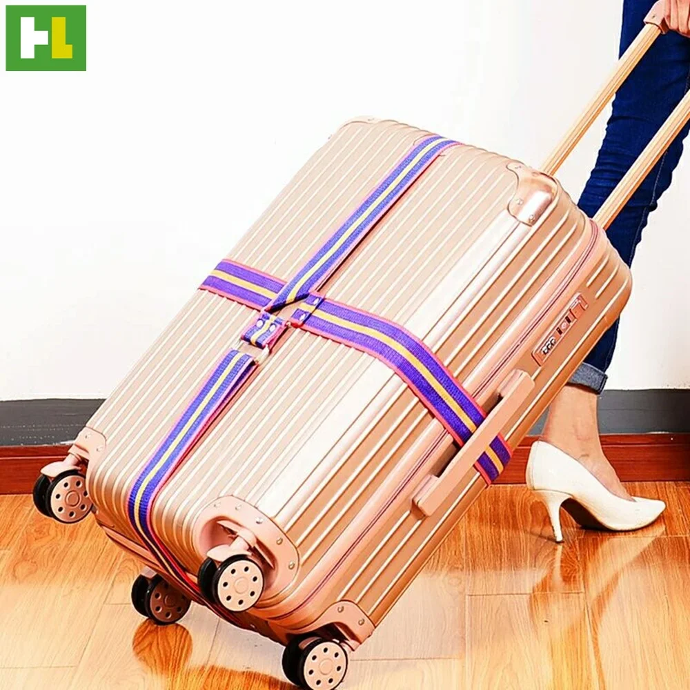 Fashion style traveling case safety rainbow cross luggage belt