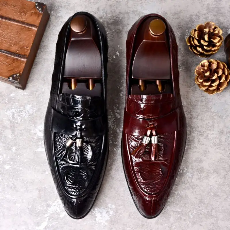 
 Мужские кожаные туфли с острым носком, классические туфли в британском деловом стиле, однотонные модные туфли больших размеров, 2020  