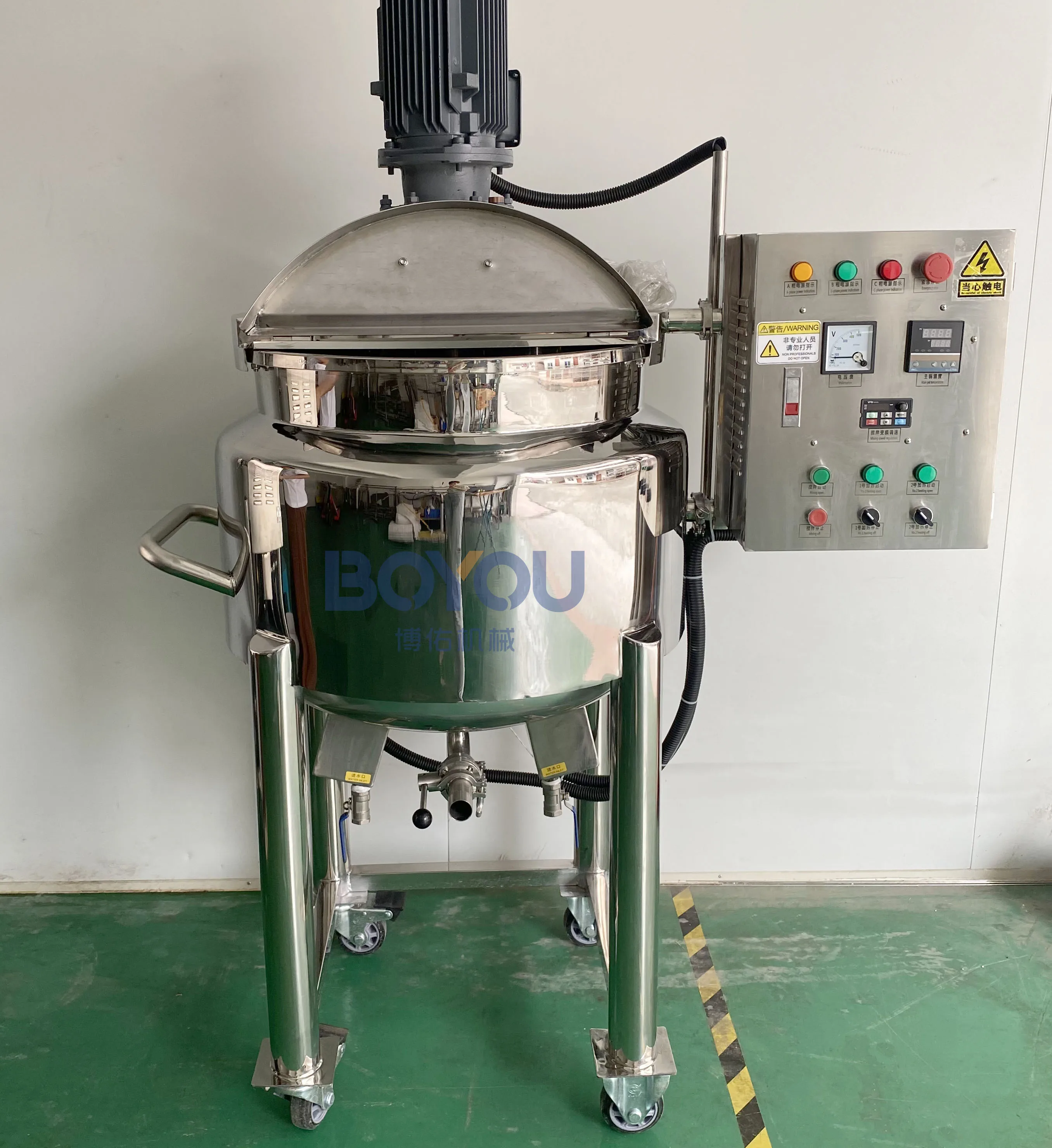 100l Jacket Heating Mixer Tank Cream Dispenser Machine Agitator Hand Soap Body Cream Homogenizer Tank Industrial Mixer