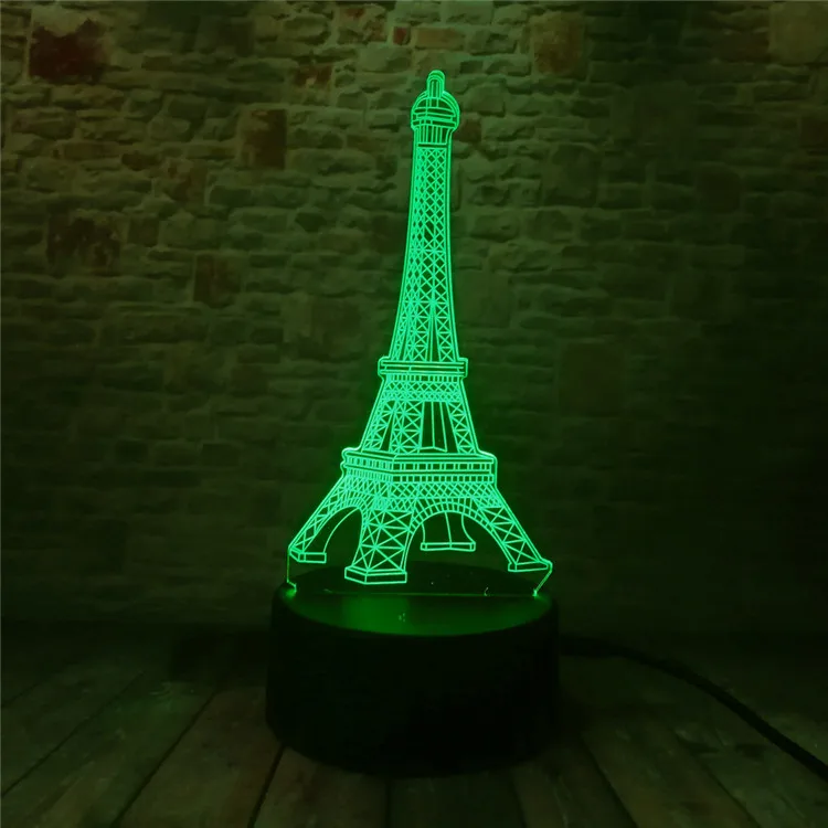 Fullright led пользовательский дизайн Эйфелева башня smart 3D Акриловый Кристалл светодиодный ночник