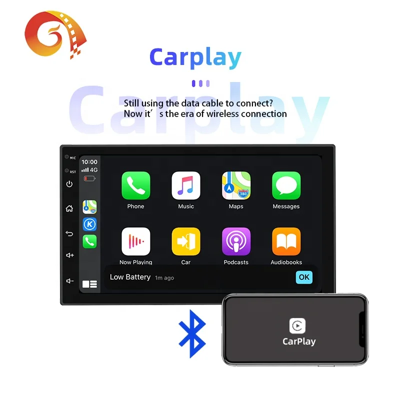 1001A10D Универсальный 10 дюймов Android 2din автомобильный Dvd плеер беспроводной Carplay автомобильная стереосистема с DSP RDS