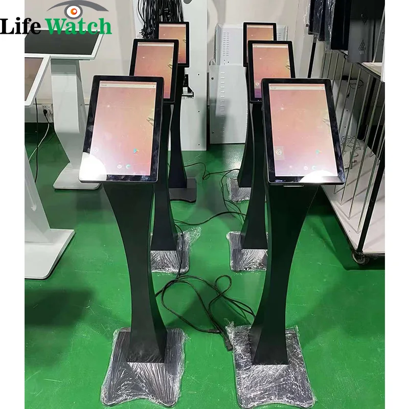 13 Inch indoor Interactive  touch slim stand type Type LCD Digital Signage Advertising Screen Floor Stand KiosksFactory direct