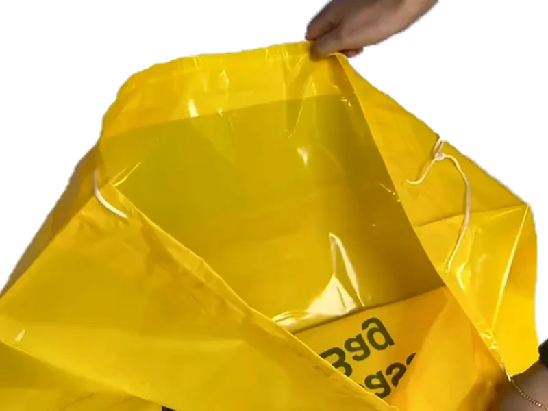 Customized Yellow LDPE Biodegradable Shrink Medical Waste Biohazard Bag Mold Plastic Modling Type Chemical Application