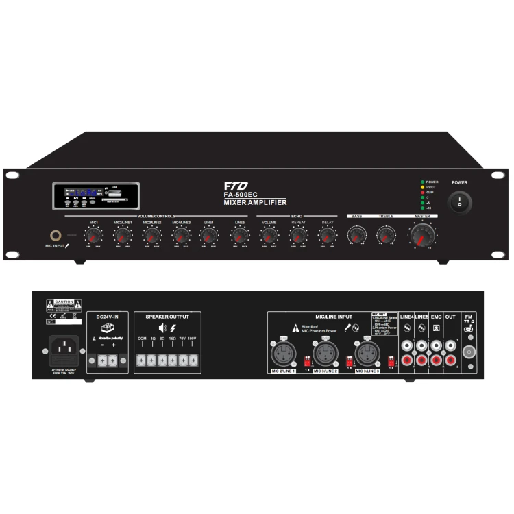 240W audio power mixer amplifier Economy Mixer Amplifier with Blue tooth and Echo