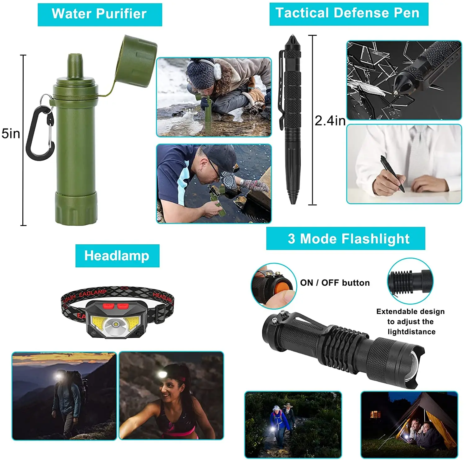 Kongbo Survival Gear Professional Kit and Large Camping Backpack,First Aid Kit for Adventure Outdoor Hiking Accessories