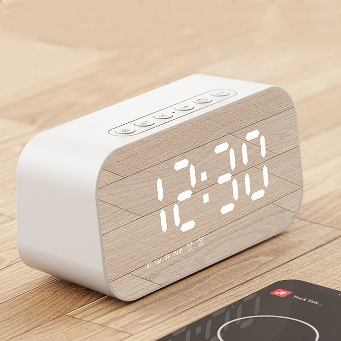 Factory supply customize LED alarm clock wake up light FM speaker display FM alarm clock with radio