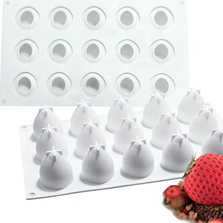 Non-stick DIY Easy Release Silicone Fondant Molds Candle Mulberry Wax Melts Molds Strawberry Silicone Mold