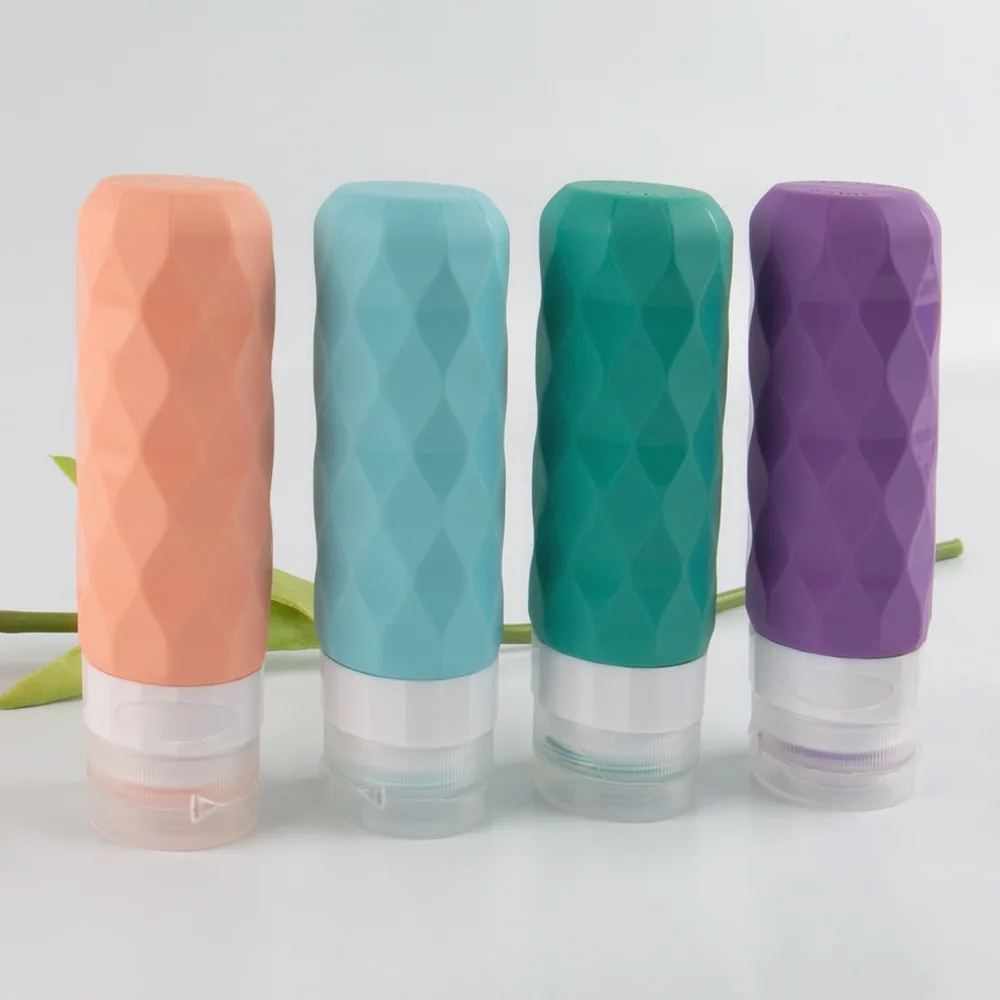 Sinodiving Shampoo Bottle Set Leakproof Refillable Cosmetic Toiletry Container Tube BPA Free Food Grade Silicone Travel Bottle