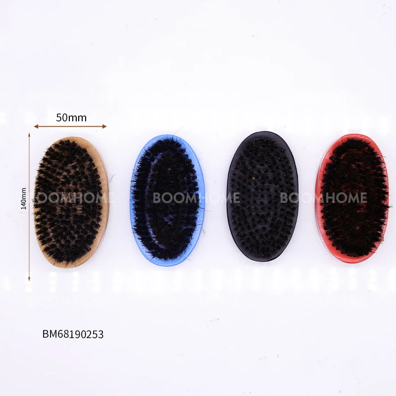 wholesale 100%  boar bristle Wave Brushes Beard Brush And Comb Set With Handle custom logo for man 360 curved brush