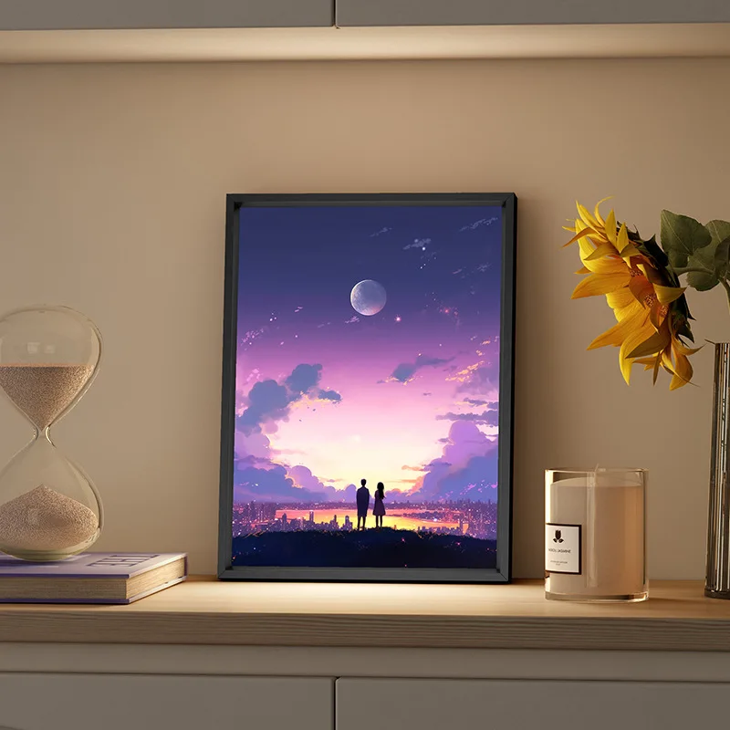 Sunshine Shadow Picture Frames Premium Wall Led Art Light Painting 3 Colors Anime Light Box For Modern Homes