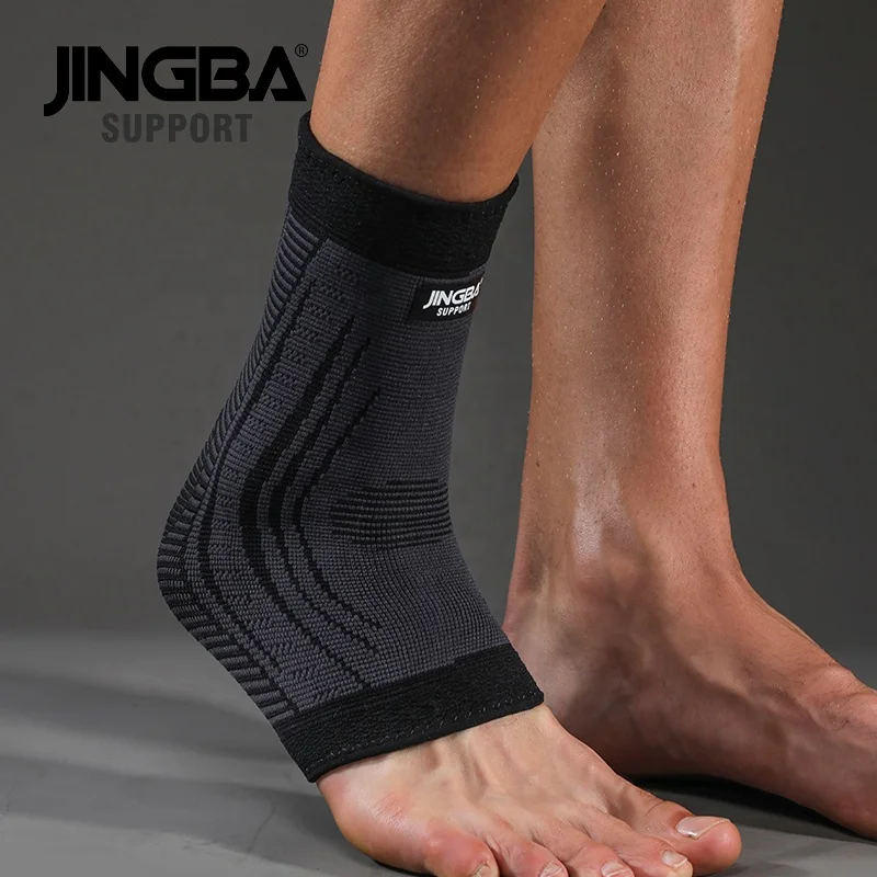 JINGBA Custom Logo Elastic Ankle Support Brace 3D Knitted Compression Ankle Sleeve gym pressurized socks adjustable Ankle Brace
