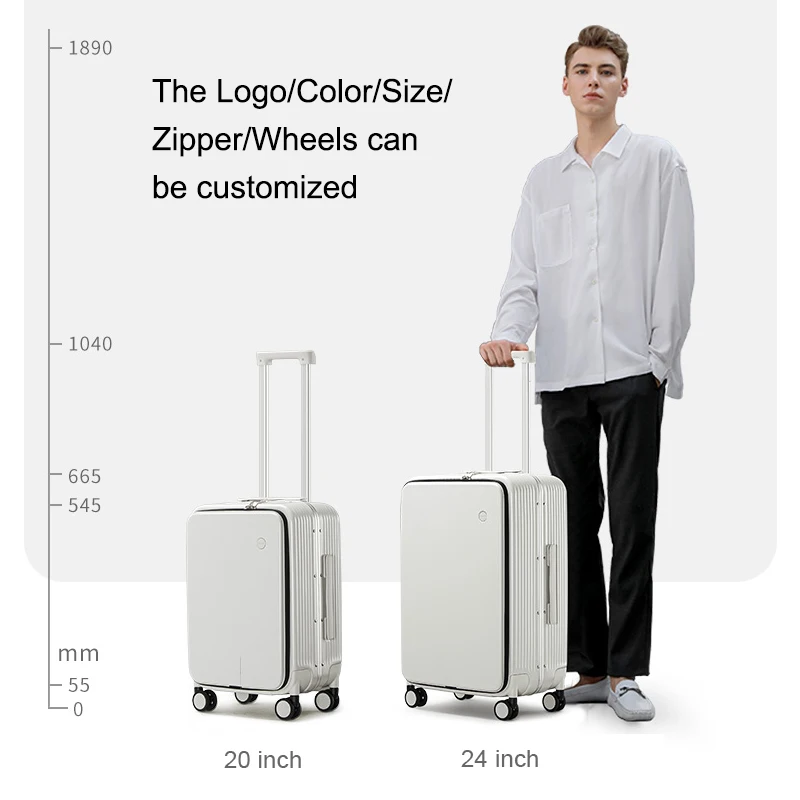 Mixi cup holder carry on suitcases maletas de viaje USB charge port aluminum trolley hook cabin luggage suitcase on wheels