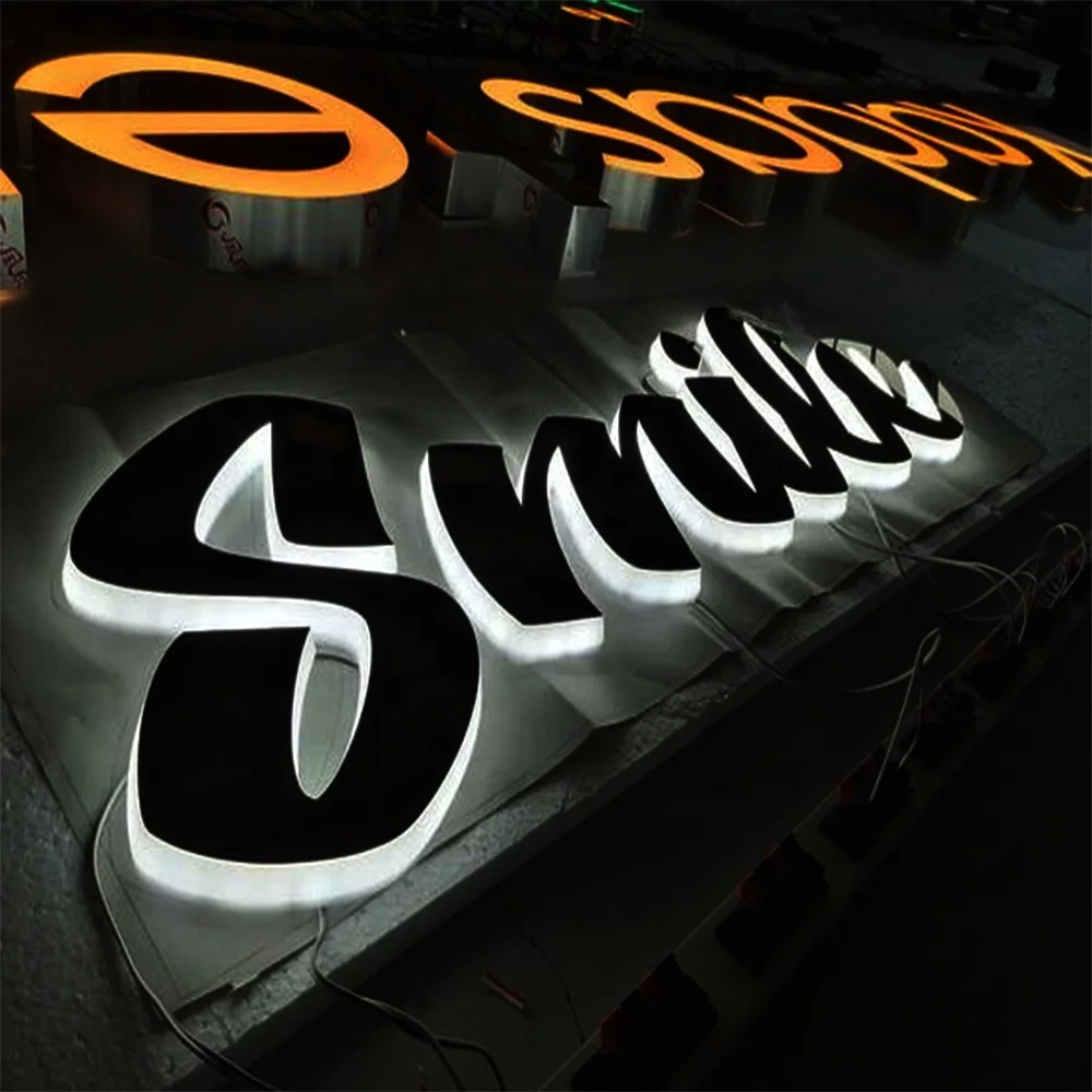  Custom shop store front logo office commercial business reception led signs 3d signage