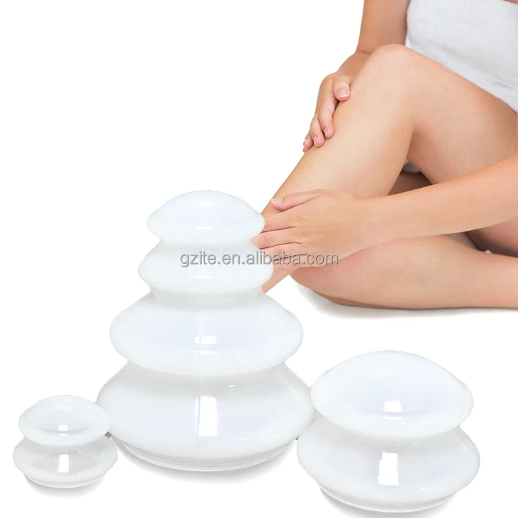 Amazon silicone Suction Bulb silicone Cupping Set 4pcs Anti cellulite vacuum Massage body facial massage rejuva cup