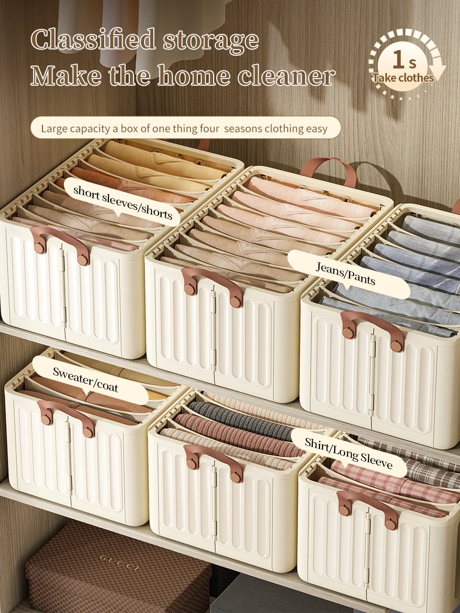Storage Box Collapsible Family Expenses Clothes Wardrobe Drawer Type Be Dust-proof Arrange Storage Box