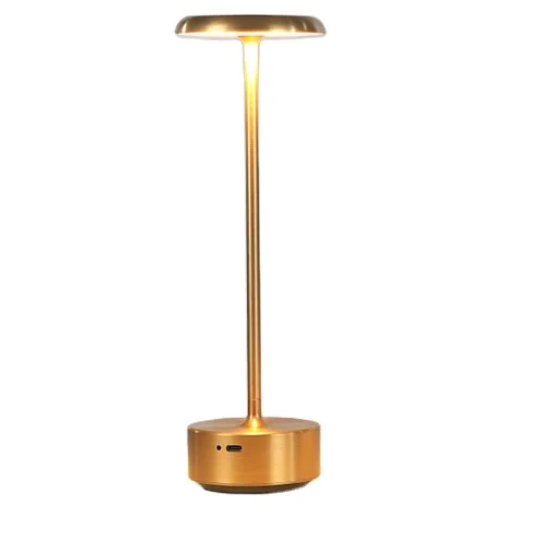 Nordic Luxury Aluminum Portable Rechargeable Battery Nightlight Led Cordless Decorative Table Lamp Cafe Hotel Simple for Bar 90