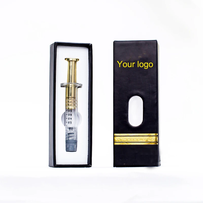 Custom packaging boxes 1ml luer lock distillate oil glass syringe with logo