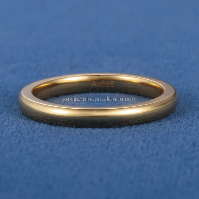 Custom Women Men 2.5mm S925 Silver 10K 14K 18K Solid Yellow Plain Gold Wedding Bands Ring
