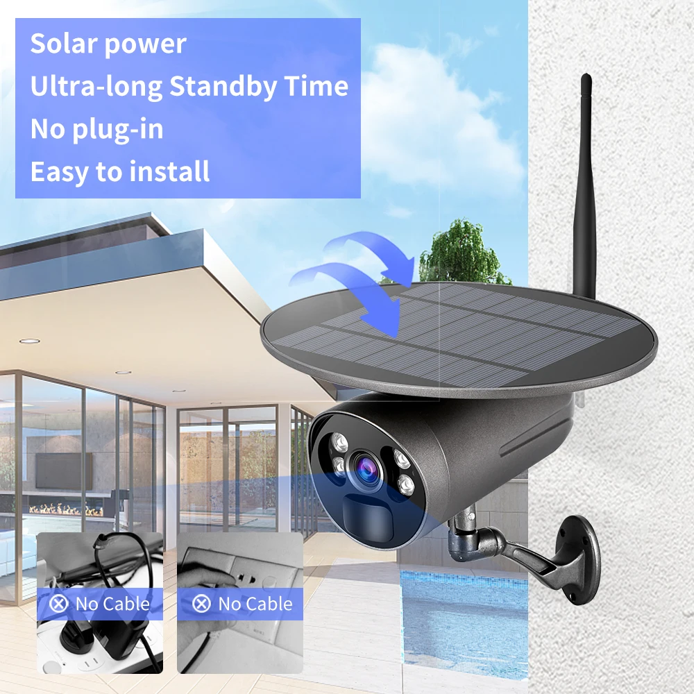 BST-JG-5L solar camera factory outdoor waterproof wireless tuya app two-way voice 1080P color night vision battery solar 4G cam