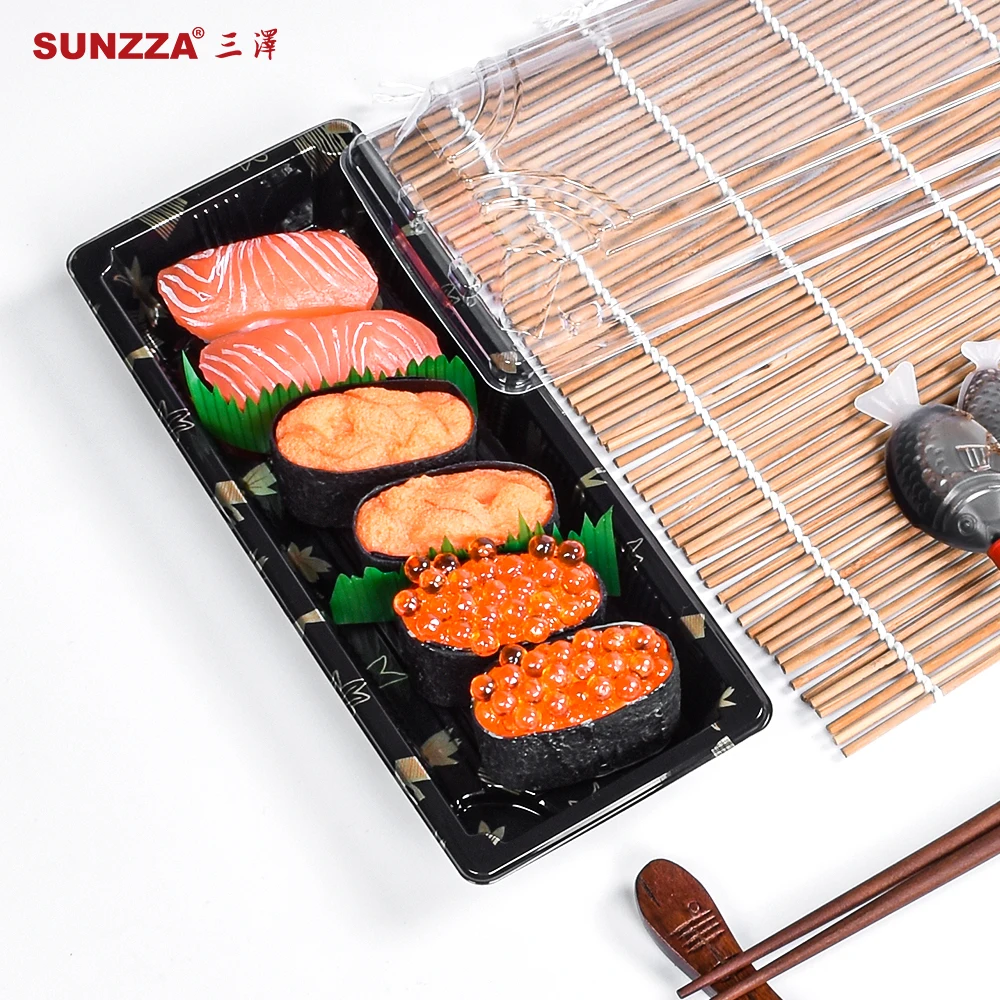 Sunzza free sample Disposable Packing Fruit Cake Carry Out Container Take Out Rectangular paper sushi box