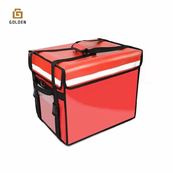 Golden Custom Eco Friendly Reusable Supermarket Thermal Insulated Non Woven Cooler Shopping Bag For Grocery Hot Food Delivery