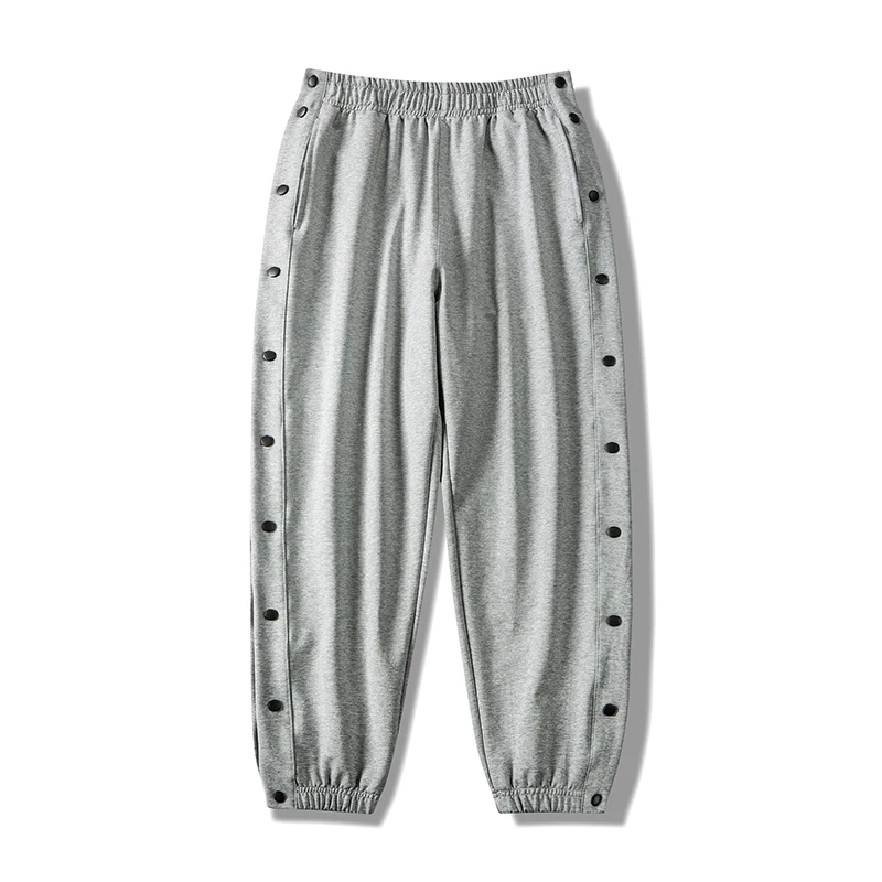 Open-Breasted Men Pants Elastic Waist Wide Legs Casual Hip Hop Trousers Sweatpants
