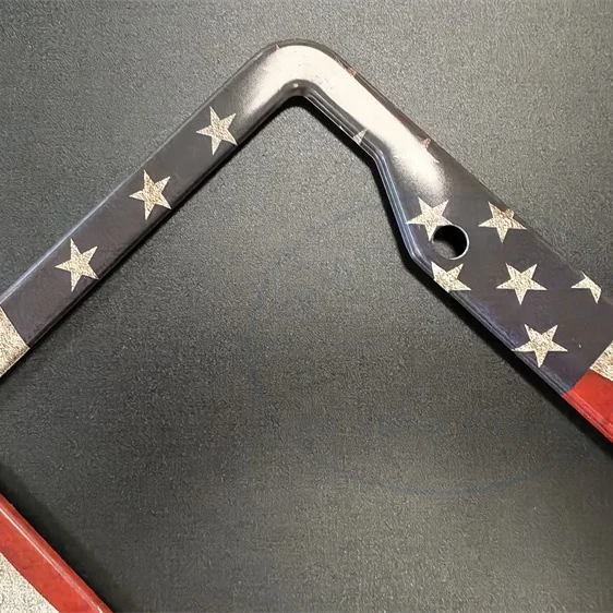 Front Rear Patriotic USA Stars and Stripes Car Tag Holder Cover American Flag License Plate Frames
