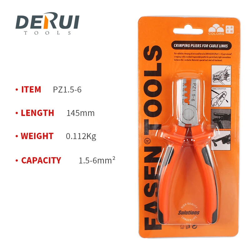 
PZ1.5-6 germany style small crimping plier for cable lugs 