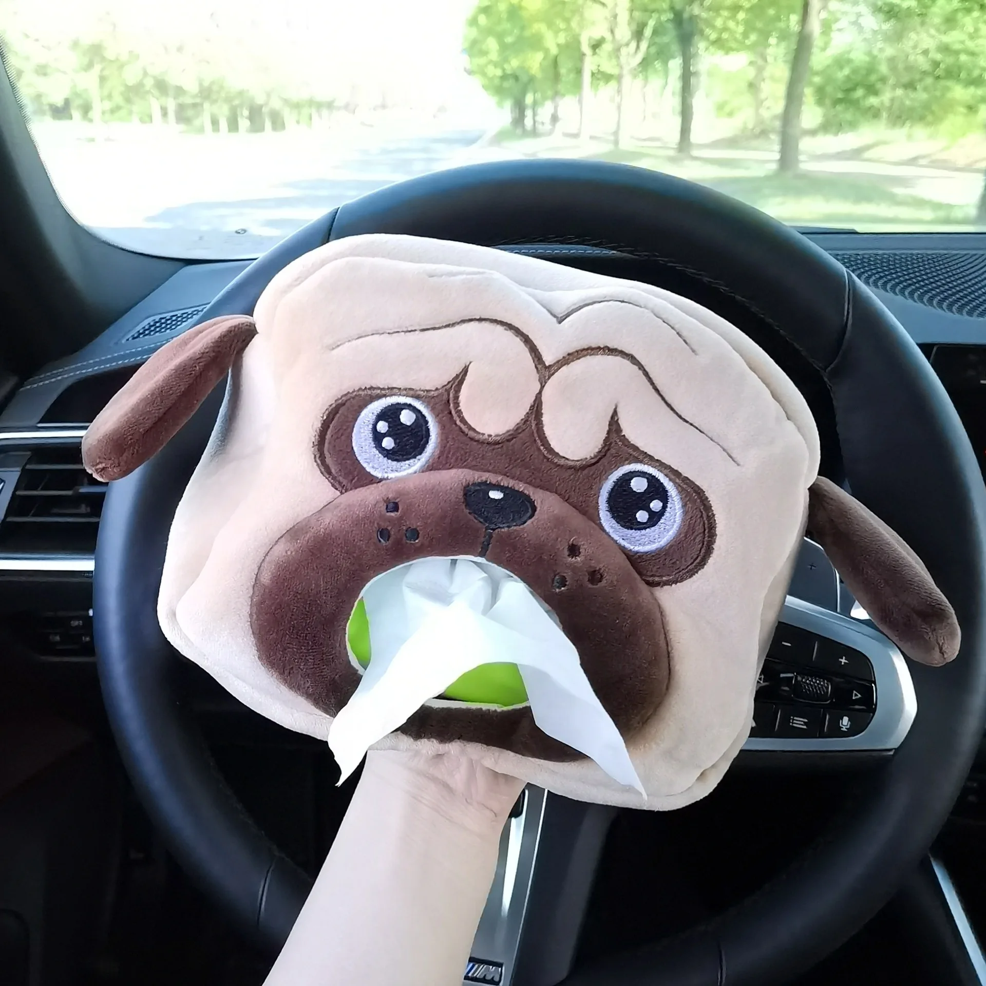 Car Accessories Interior Animal Cartoon Tissue Box Plush Cute Tissue Holder Car Decoration Gifts
