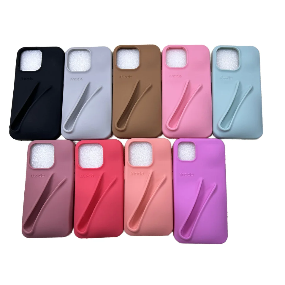 hot popular soft phone lipgloss cover shell mobile silicone lip balm gloss holding mount lipstick holder phone case for iphone