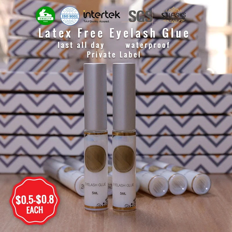 Lash Glue pegamento para pestanas Customized Pr jivate Label Vegan 5ml 7ml Waterproof False Eyelash Glue Latex Free Eyelash Glue