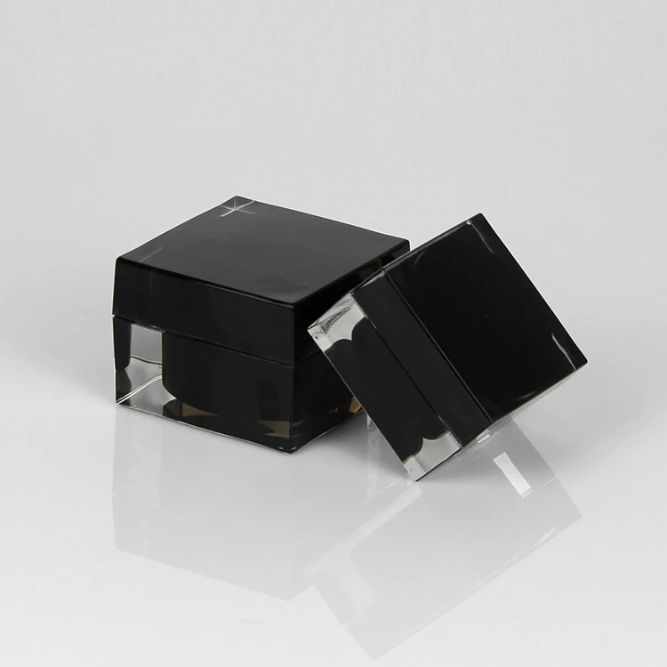 Factory price acrylic luxury fancy red square cosmetic jar