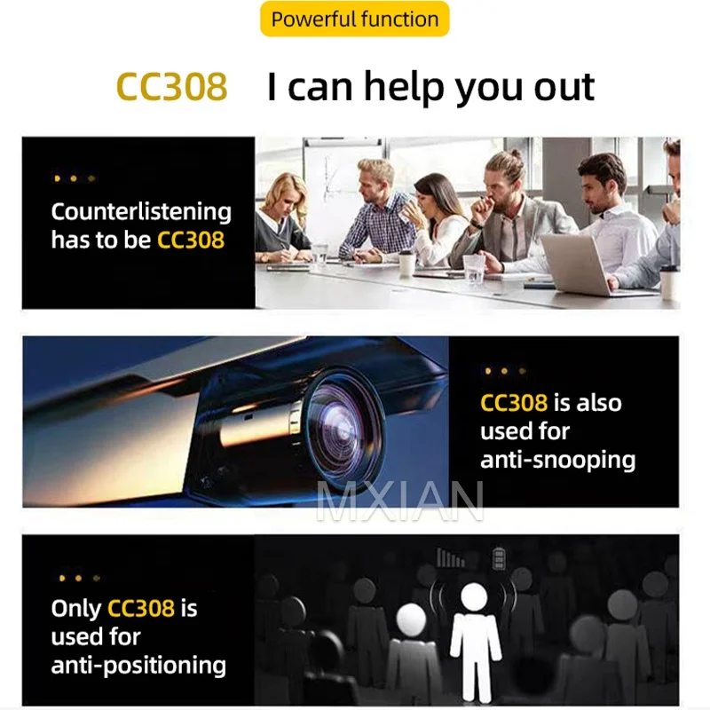 Handheld Cc308 High Sensitivity Hidden Camera Detector Anti Spy Built In 3D High Performance CPU Fast Locating Tracking Detector