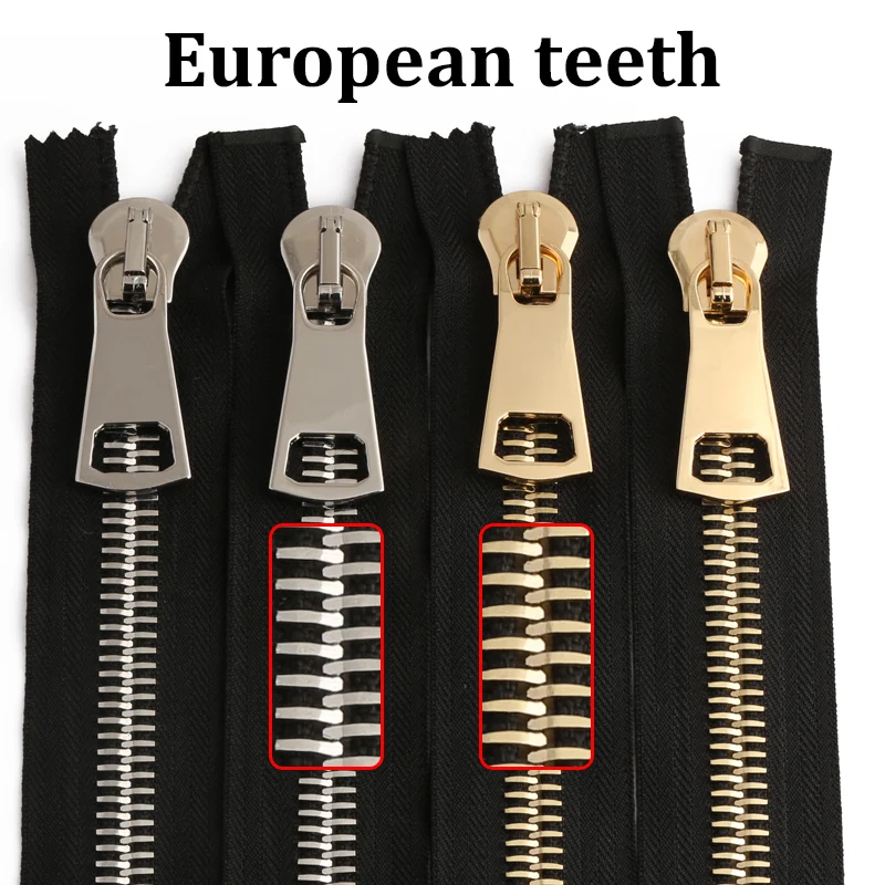 High quality giant metal zipper 15# open end big size brass zipper close end #20 #30 metal zipper for garment