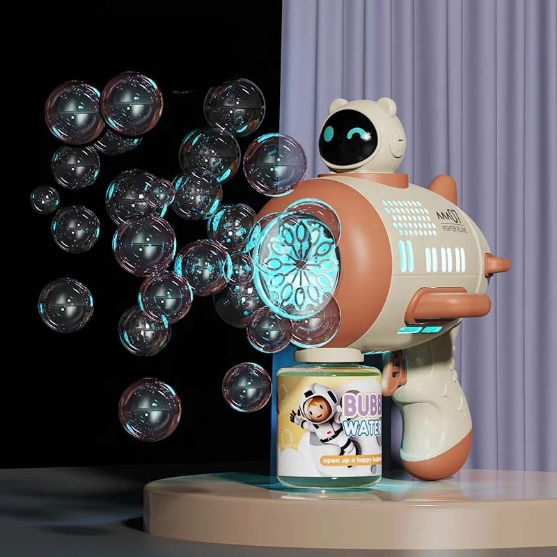 Bubble Machine Automatic Gatling Handheld Bubble Gun For Space Astronaut Theme Children Birthday Gift Toy