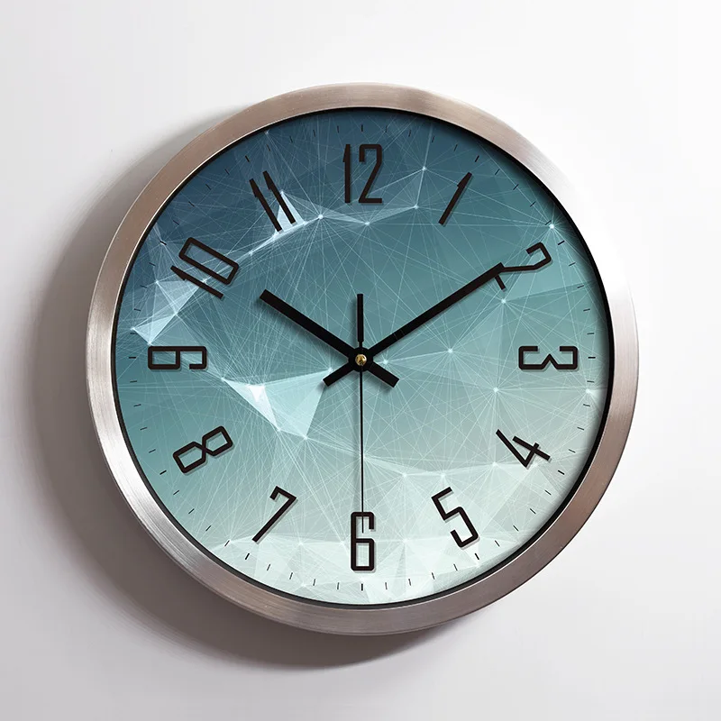 12 inch blue sky aluminium frame wall advertise clock