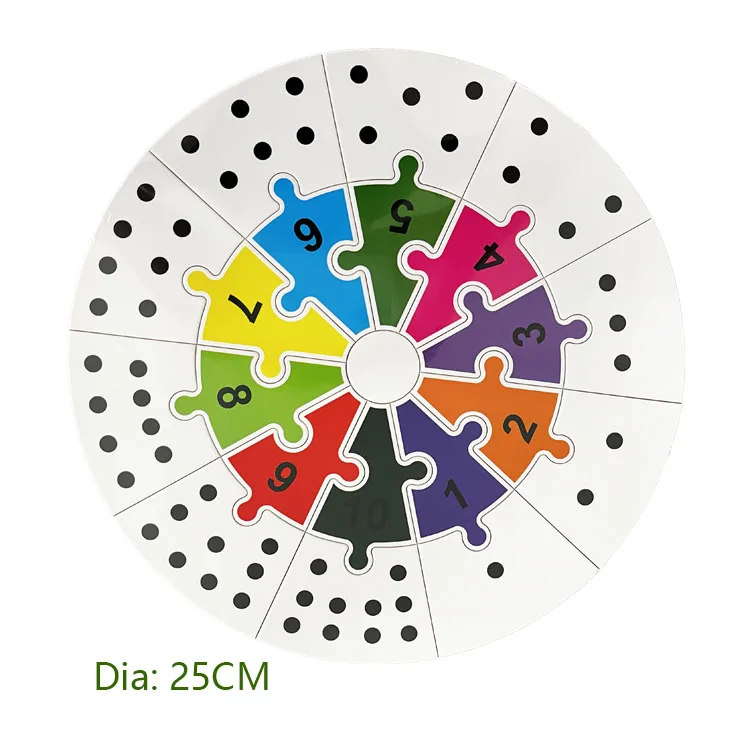 Unisex Educational Toy Wood & Paper Counting Circle Puzzle for 2-8 Years Jigsaw Puzzle Style for Kids Gift