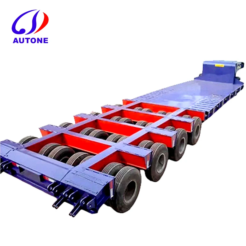 China Customized 3axles 4axles 100tons Low Bed Semi Trailer With Cheap Price for Sale