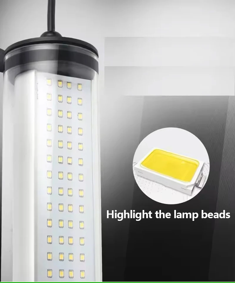 15W led waterproof machine tool work light 220V CNC lathe round tube rugged lighting 360 rotating CNC work light
