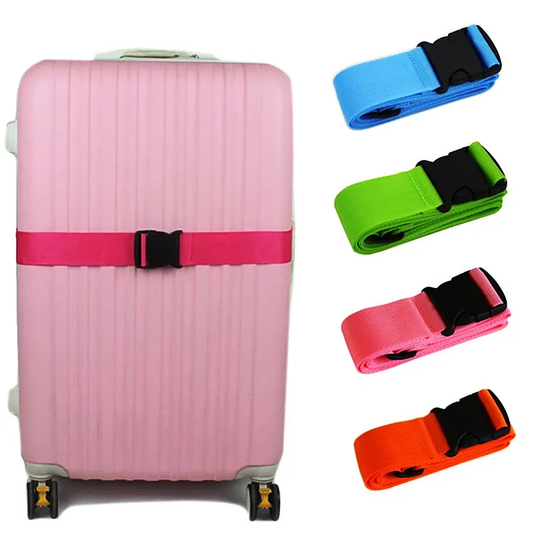 
customizable 5 cm width adjustable polyester luggage belt strap with plastic buckle 