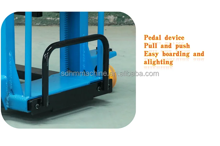 pallets electric stacker full electric self loading stacker 0.5ton 1ton capacity with lithium battery made in China