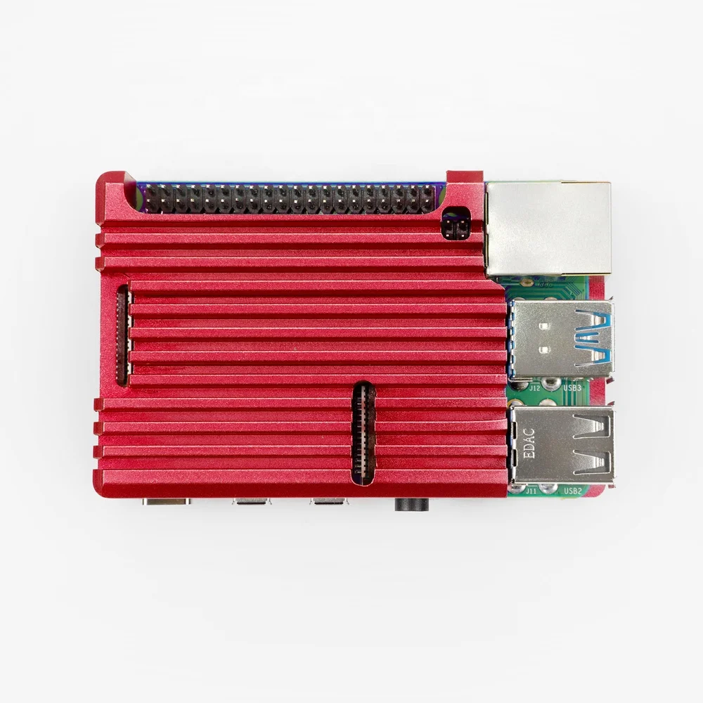 
Odseven custom bright red Armor Aluminum Alloy Passive Cooling Case for Raspberry pi 4 