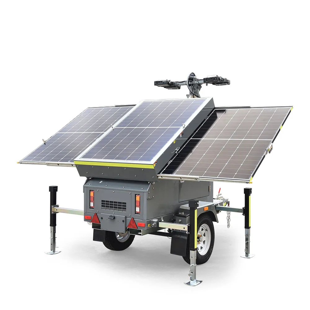 Manual mast 600W LED light LFP battery Solar light tower outdoor lighting solution