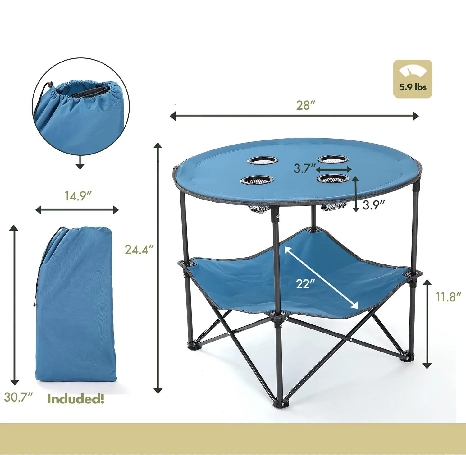 Customized Outdoor Furniture Portable Foldable Table Camping Tables Picnic Aluminium Alloy Light Folding Garden Desk
