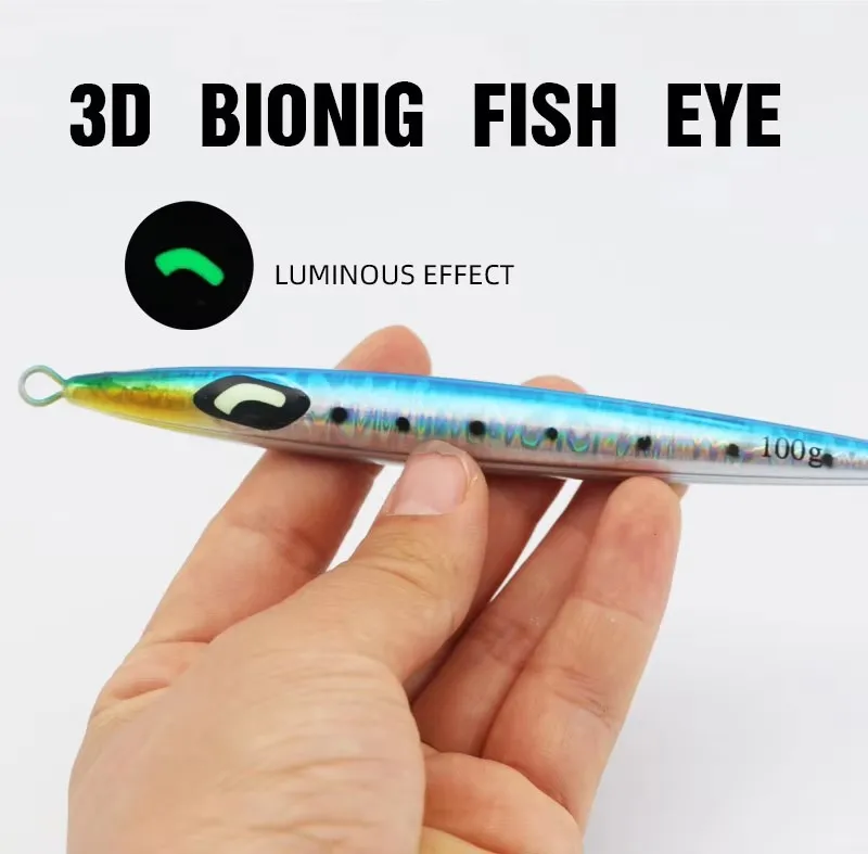 Hot Sale Sea Metal jig lure 100g - 300g Speed Sinking saltwater bass fishing vertical jigs