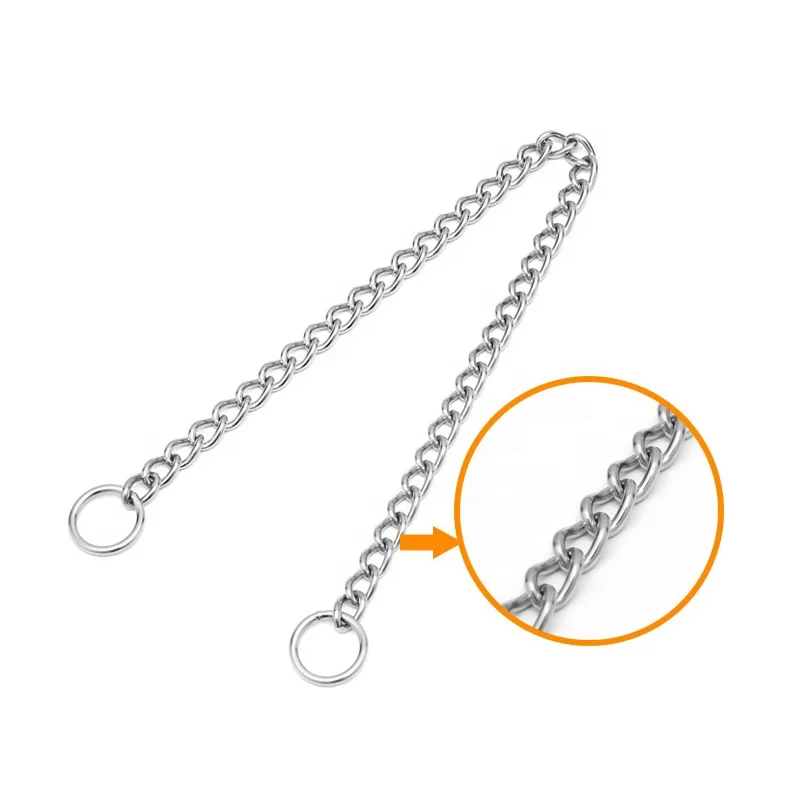 pet accessory chrome plated stainless steel pet training chain collar og choke chain collar