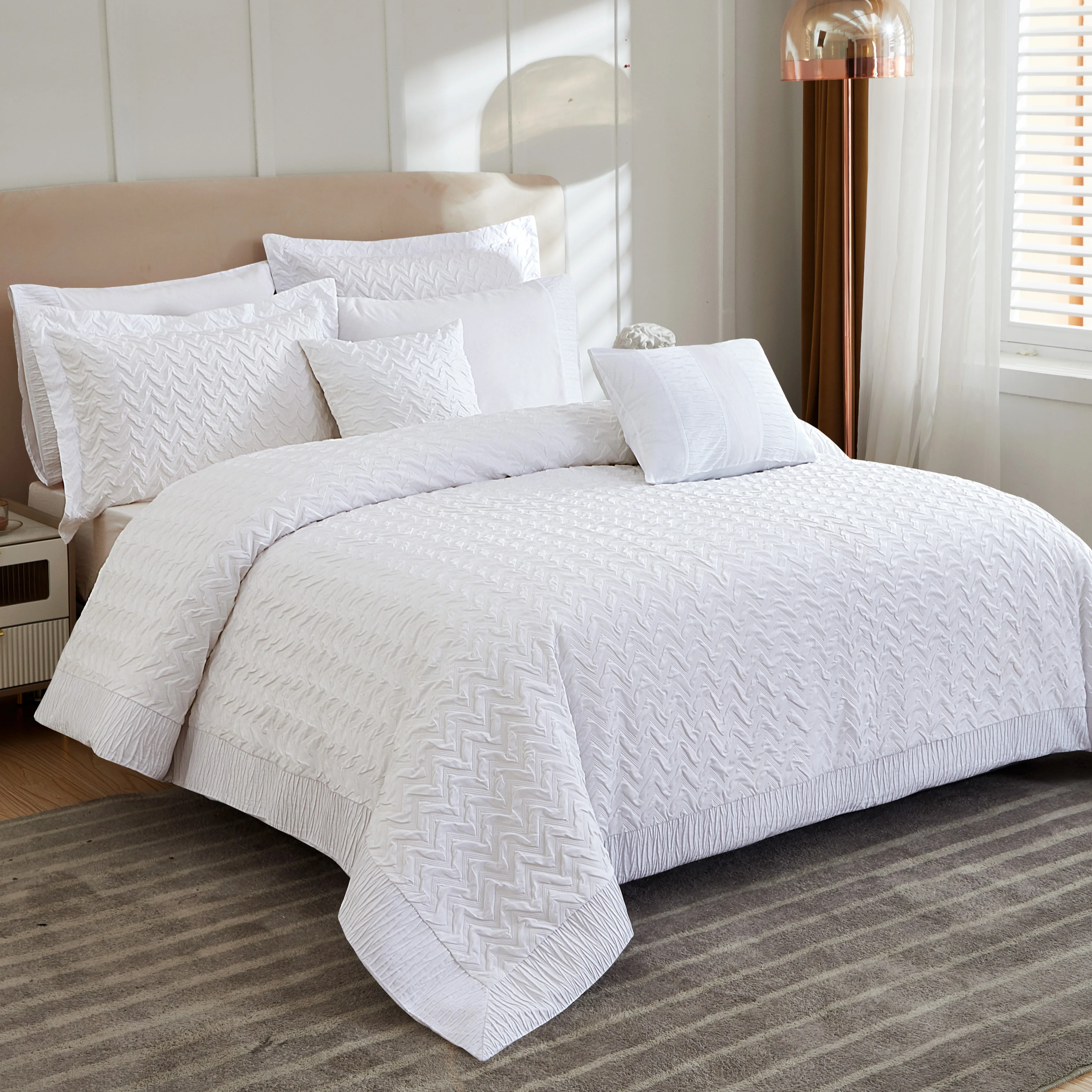 KOSMOS Bed Linen 100% Cotton Wholesale Bed Duvet Covers Customized Woven 40 Printed Grade a Geometric Duvet Cover Set Bedding